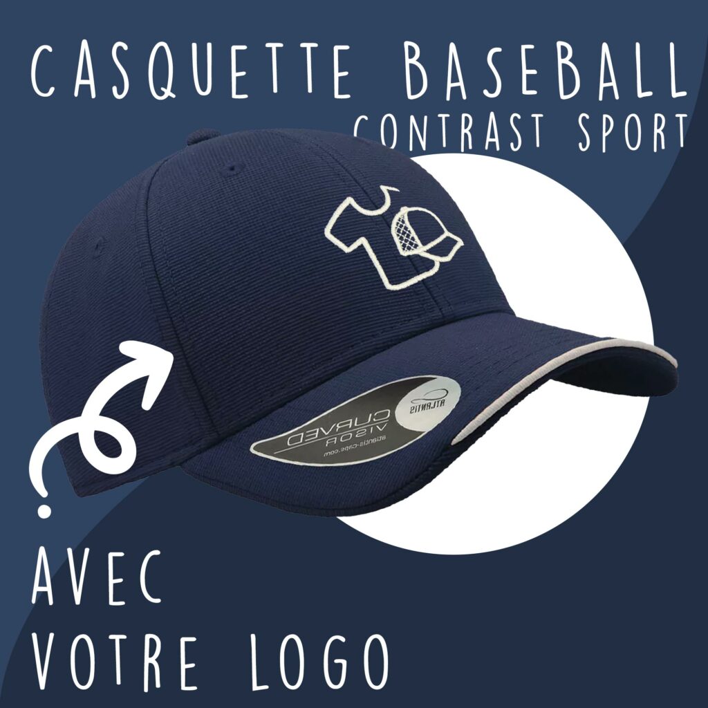 Casquette baseball contrast sport personnalisable, parfaite pour ajouter votre logo ou design sportif.